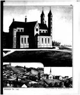 St. Meinrad Abbey, St. Meinrad Bird's Eye View, Monte Casino Chapel - Right, Spencer County 1879 Microfilm
